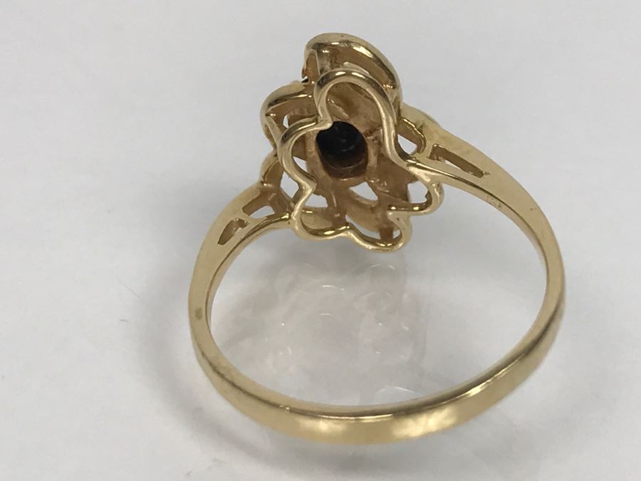 14K Yellow Gold Very Dark Sapphire Ring 2.9g Ring Size 7 [Photo 19]
