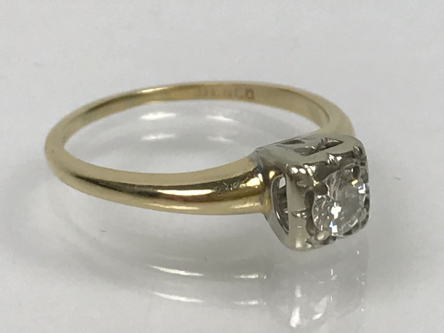14K Yellow Gold Solitaire Vintage Diamond Ring .25Ct VS-1 G Ring Size 7 [Photo 21]