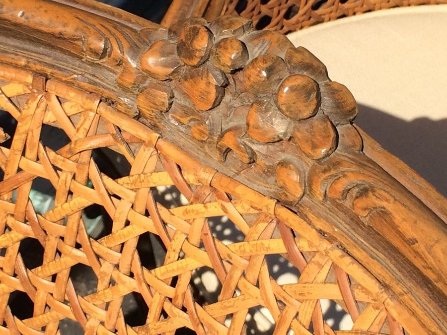 Cane Occasional Chairs with Silk Cushions [Photo 7]