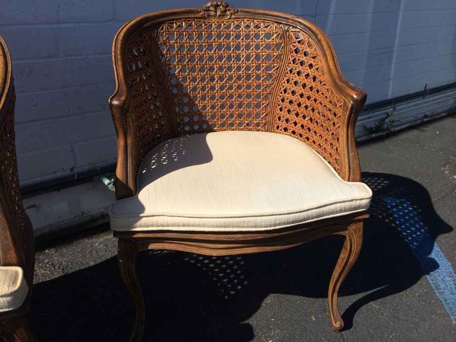 Cane Occasional Chairs with Silk Cushions [Photo 5]