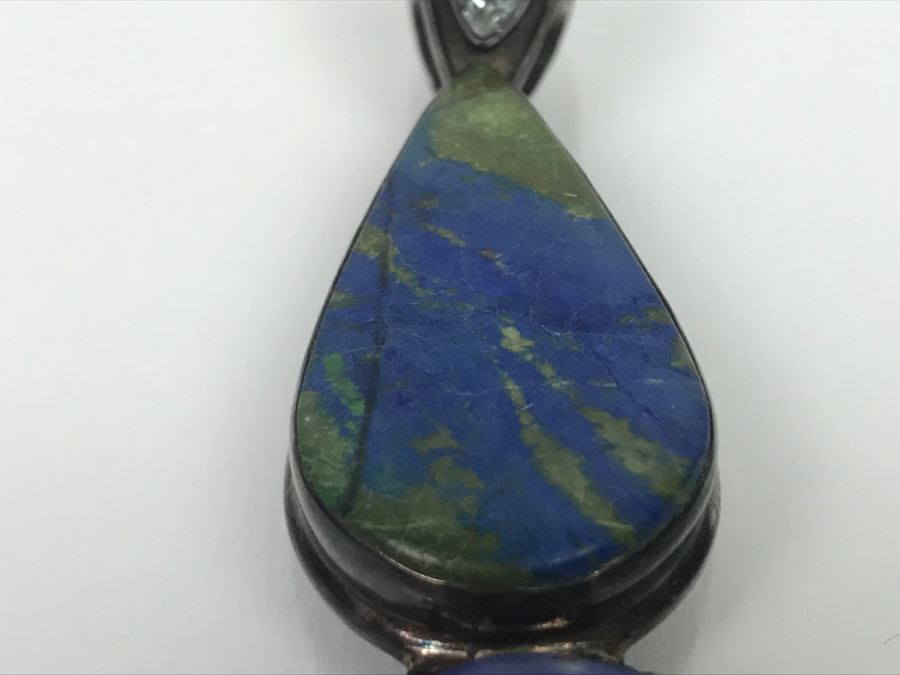 Sterling Silver Blue Stone Pendant [Photo 4]