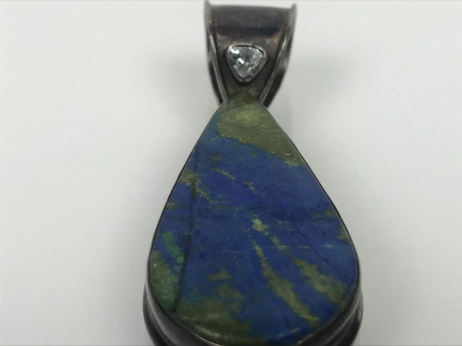 Sterling Silver Blue Stone Pendant [Photo 5]
