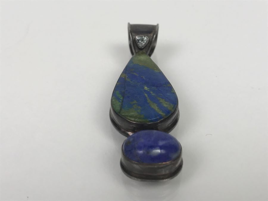 Sterling Silver Blue Stone Pendant [Photo 2]
