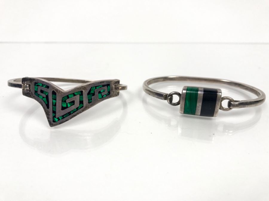 Pair Of Mexican Sterling Silver Bracelets 54.6g [Photo 1]