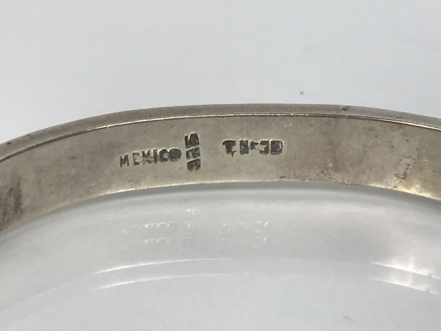 Pair Of Sterling Silver Bracelets - Black Bracelet Signed TY 72.1g [Photo 4]