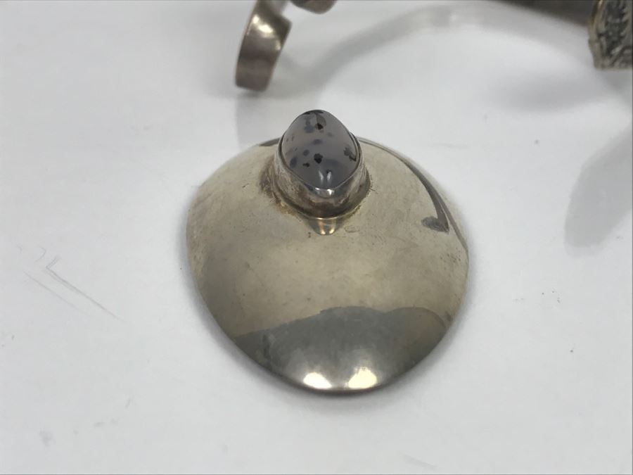 Sterling Silver Flatware Jewelry Pieces Cuff Bracelet And Pendant 47.5g [Photo 11]