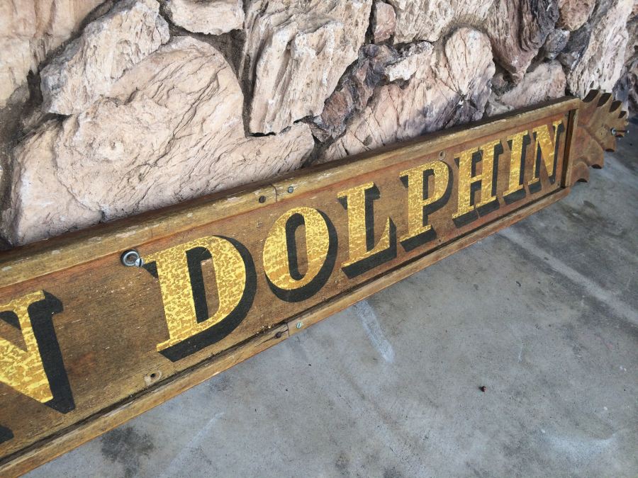 GOLDEN DOLPHIN Hand-Painted Wooden Yacht Sign [Photo 2]