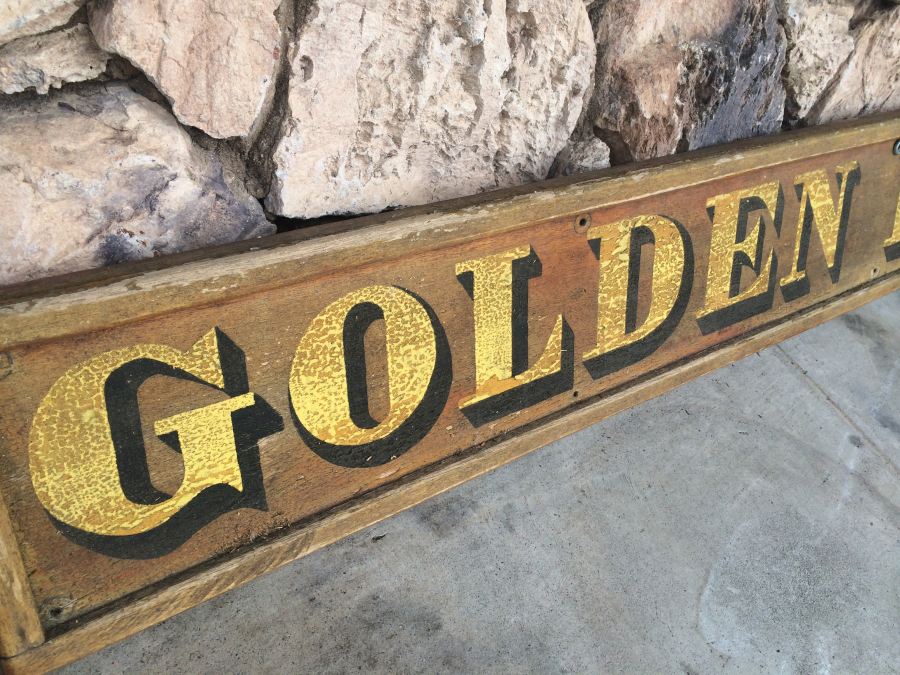 GOLDEN DOLPHIN Hand-Painted Wooden Yacht Sign