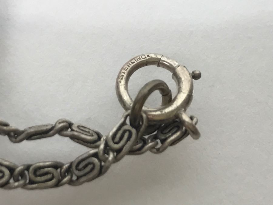 Sterling Silver Jewelry Set With Jerusalem Cross Pendant With Chain And Matching Clip Earrings Purple Stones 28.3g [Photo 7]