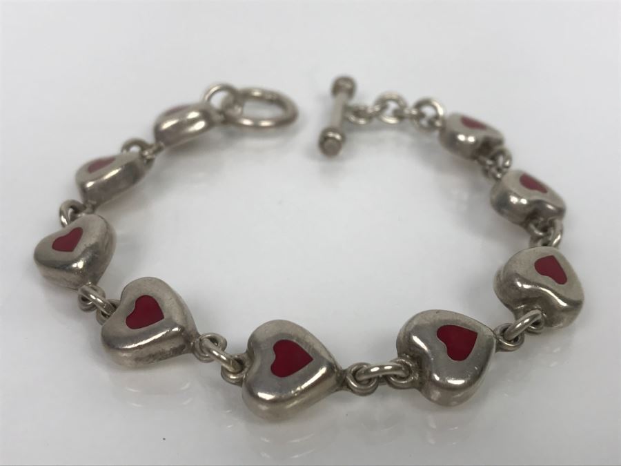 Sterling Silver Heart Shaped Bracelet 21.4g [Photo 2]