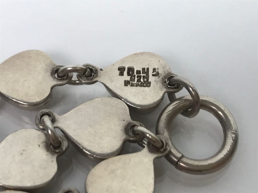 Sterling Silver Heart Shaped Bracelet 21.4g [Photo 5]