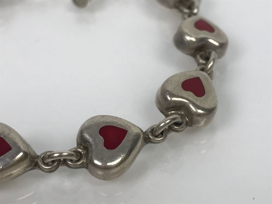 Sterling Silver Heart Shaped Bracelet 21.4g [Photo 4]