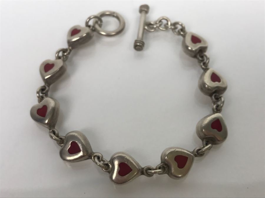 Sterling Silver Heart Shaped Bracelet 21.4g [Photo 3]