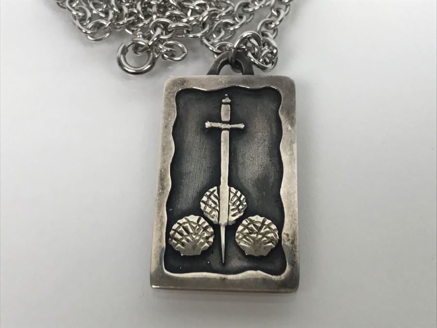 Sterling Silver Pendant With Sterling Silver Chain 25.3g [Photo 3]