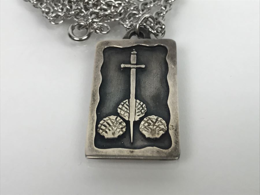 Sterling Silver Pendant With Sterling Silver Chain 25.3g [Photo 4]