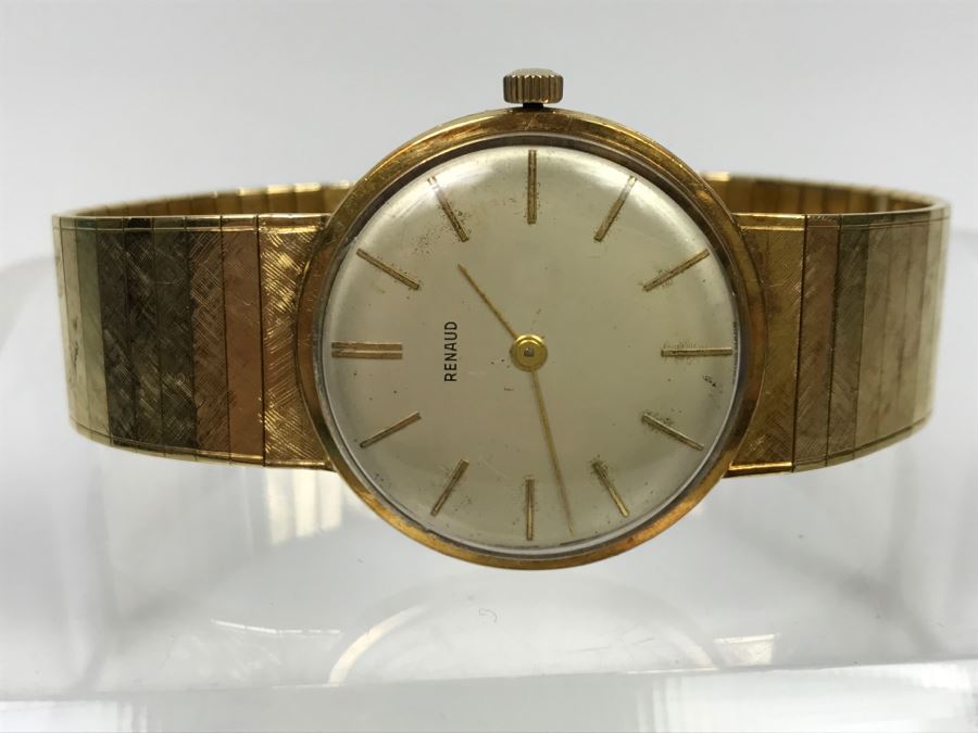 Rare RENAUD 18K Yellow Gold Watch With 18K Yellow Gold Watch Band 59.7g [Photo 21]