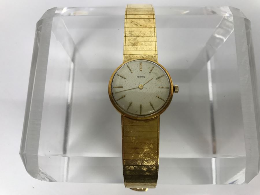 Rare RENAUD 18K Yellow Gold Watch With 18K Yellow Gold Watch Band 59.7g [Photo 7]