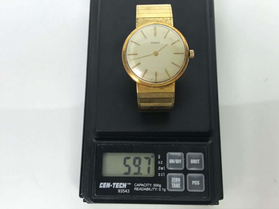 Rare RENAUD 18K Yellow Gold Watch With 18K Yellow Gold Watch Band 59.7g [Photo 40]