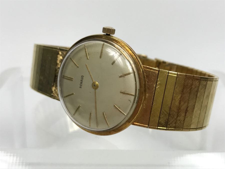 Rare RENAUD 18K Yellow Gold Watch With 18K Yellow Gold Watch Band 59.7g [Photo 15]