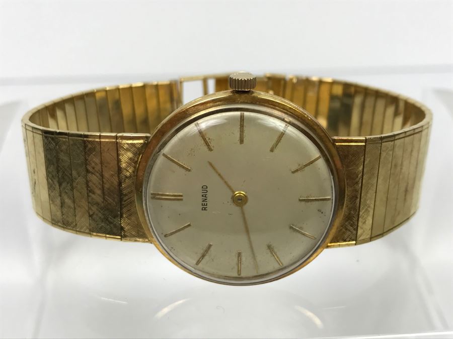Rare RENAUD 18K Yellow Gold Watch With 18K Yellow Gold Watch Band 59.7g [Photo 20]