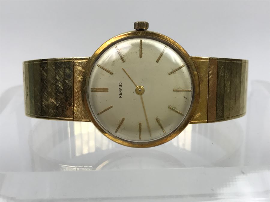 Rare RENAUD 18K Yellow Gold Watch With 18K Yellow Gold Watch Band 59.7g [Photo 22]