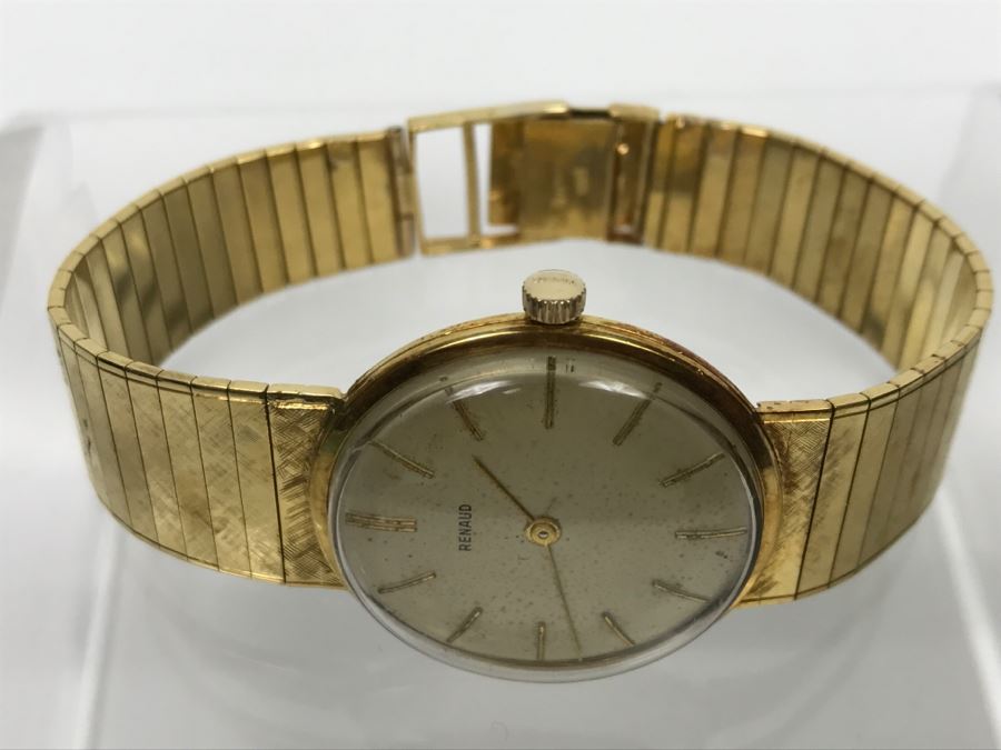 Rare RENAUD 18K Yellow Gold Watch With 18K Yellow Gold Watch Band 59.7g [Photo 18]