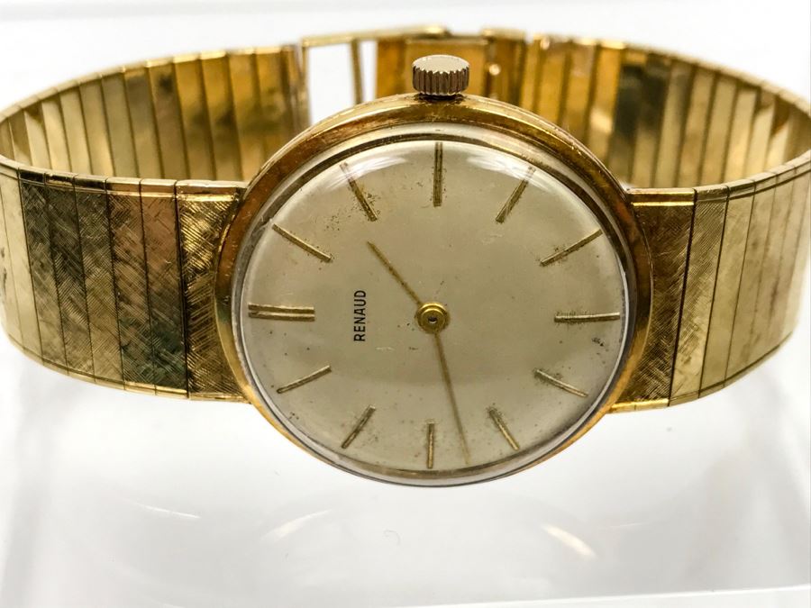 Rare RENAUD 18K Yellow Gold Watch With 18K Yellow Gold Watch Band 59.7g [Photo 25]