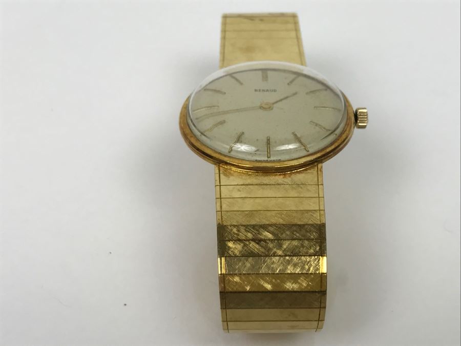 Rare RENAUD 18K Yellow Gold Watch With 18K Yellow Gold Watch Band 59.7g [Photo 41]