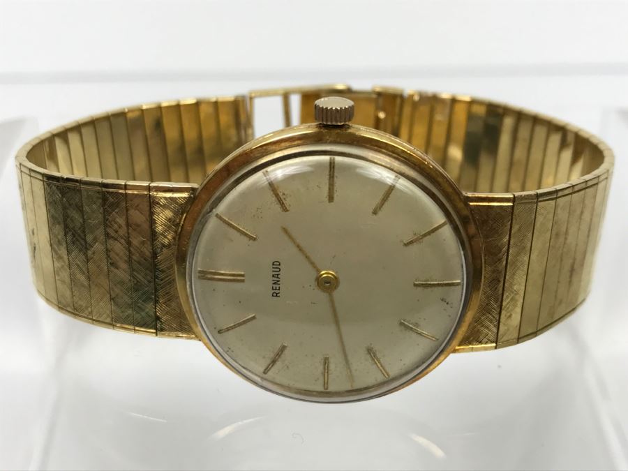 Rare RENAUD 18K Yellow Gold Watch With 18K Yellow Gold Watch Band 59.7g [Photo 17]