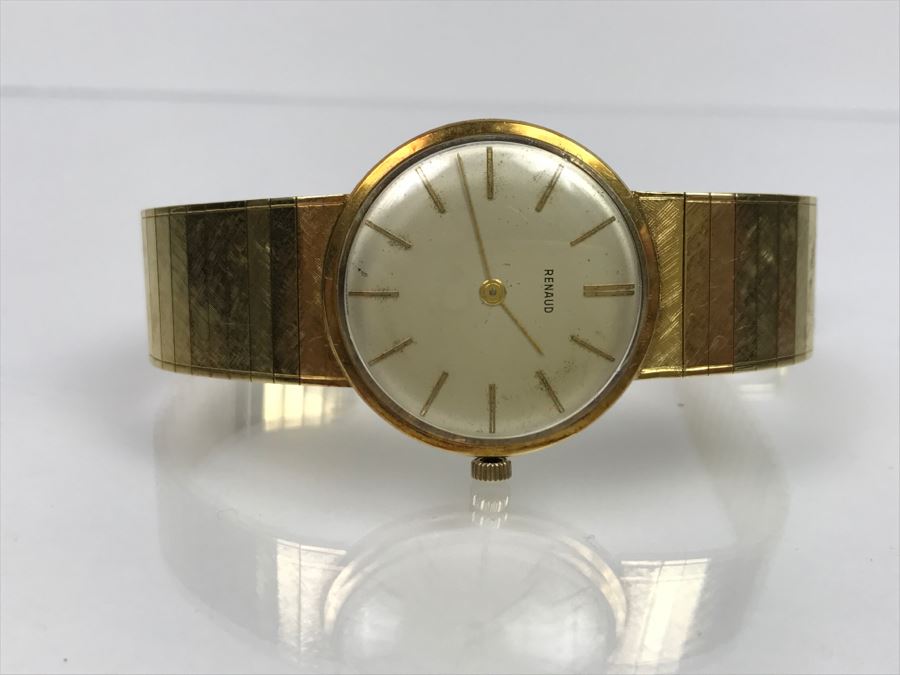 Rare RENAUD 18K Yellow Gold Watch With 18K Yellow Gold Watch Band 59.7g [Photo 38]