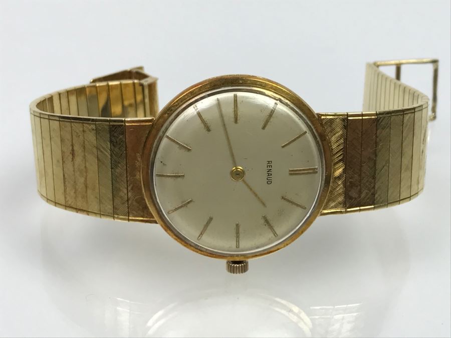 Rare RENAUD 18K Yellow Gold Watch With 18K Yellow Gold Watch Band 59.7g [Photo 39]