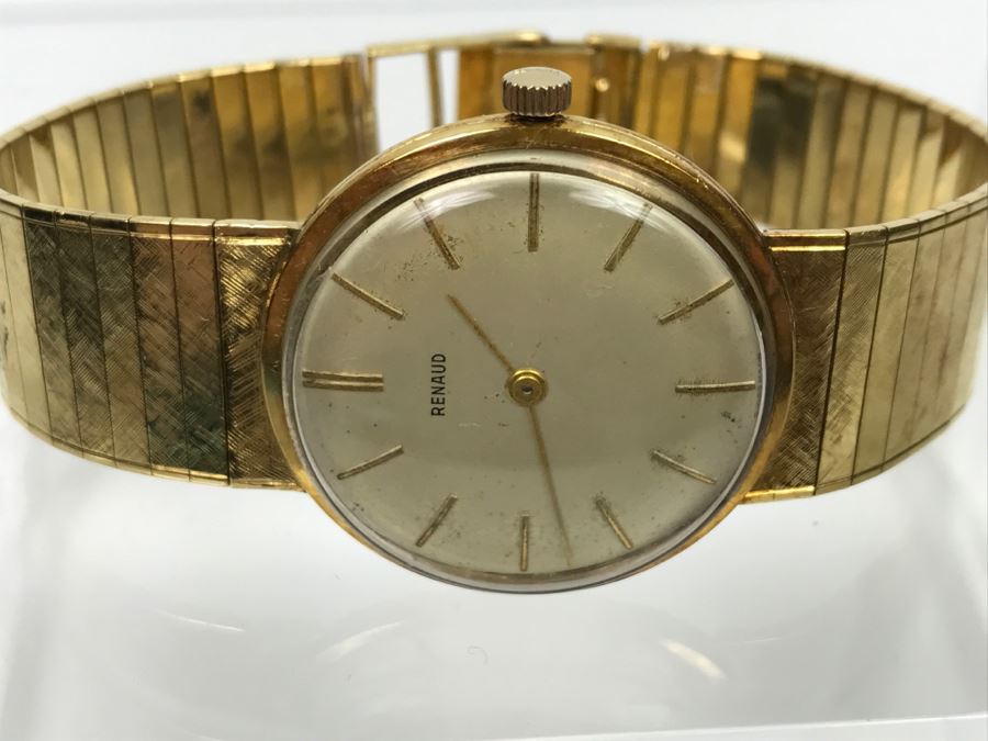 Rare RENAUD 18K Yellow Gold Watch With 18K Yellow Gold Watch Band 59.7g [Photo 26]