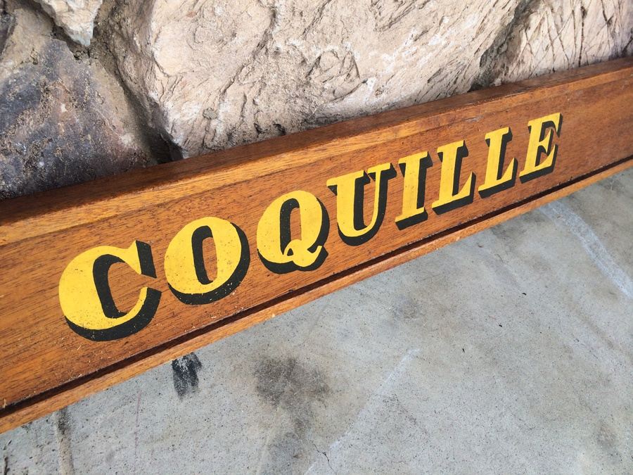 Hand-Painted Wooden Ship Sign - COQUILLE 