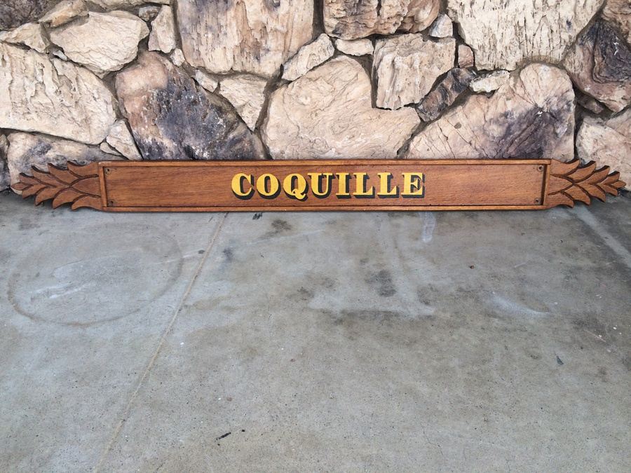 Hand-Painted Wooden Ship Sign - COQUILLE  [Photo 3]