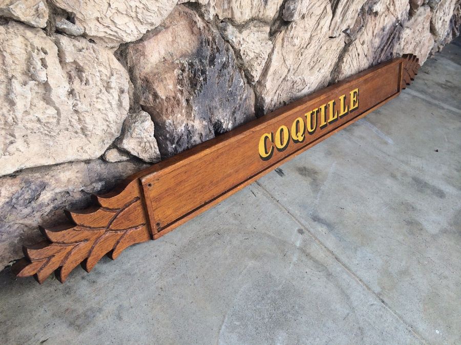 Hand-Painted Wooden Ship Sign - COQUILLE  [Photo 2]