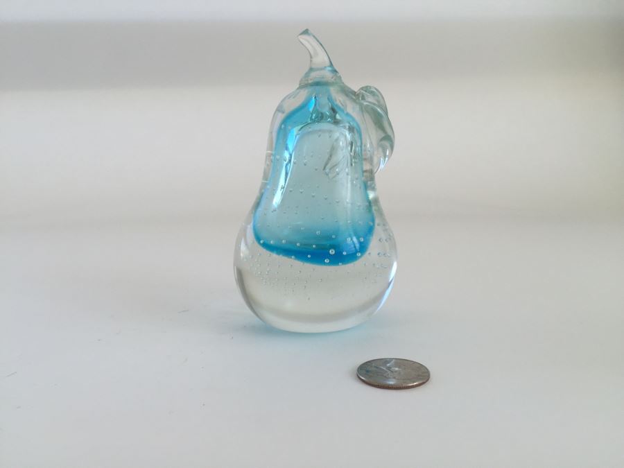 Pair Of Blue Art Glass Paperweights [Photo 5]