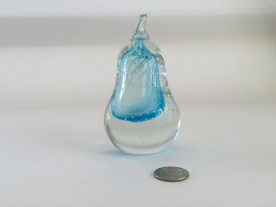 Pair Of Blue Art Glass Paperweights [Photo 4]
