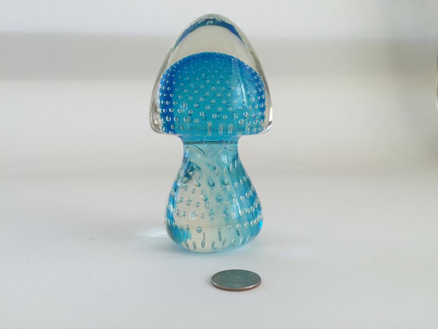 Pair Of Blue Art Glass Paperweights [Photo 6]
