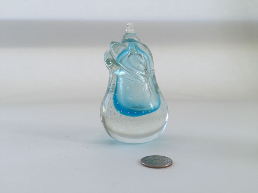 Pair Of Blue Art Glass Paperweights [Photo 2]