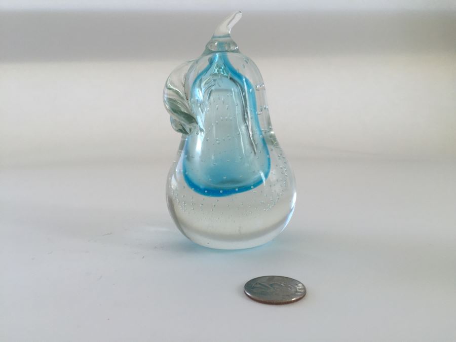 Pair Of Blue Art Glass Paperweights [Photo 3]