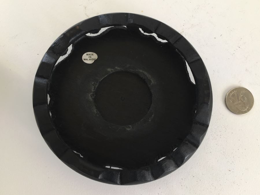 Vintage Japanese Gold And White Jar With Wooden Stand [Photo 8]