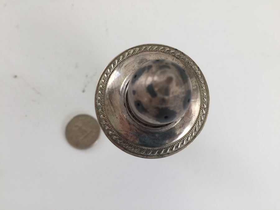 Sterling Silver 950 Candelabra (Needs Repair), Weighted Sterling Salt & Pepper Shakers And Weighted Sterling Candle Holder [Photo 6]