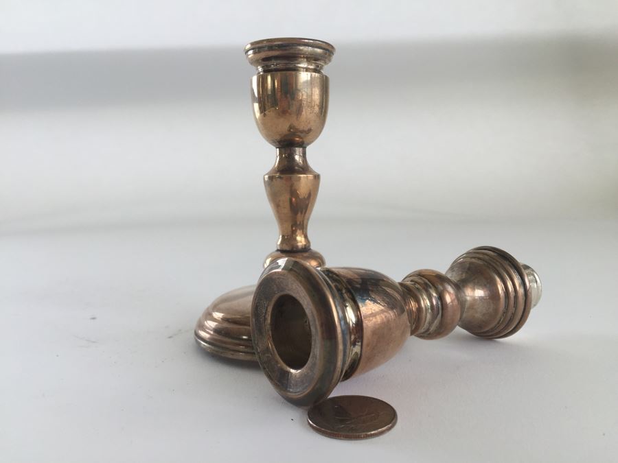 Sterling Silver 950 Candelabra (Needs Repair), Weighted Sterling Salt & Pepper Shakers And Weighted Sterling Candle Holder [Photo 17]