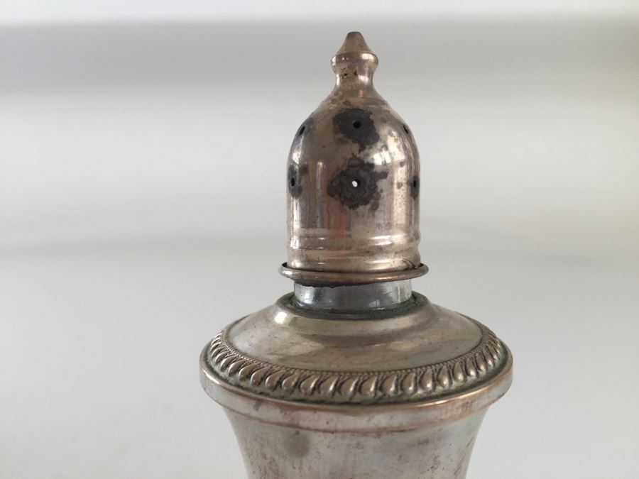 Sterling Silver 950 Candelabra (Needs Repair), Weighted Sterling Salt & Pepper Shakers And Weighted Sterling Candle Holder [Photo 11]
