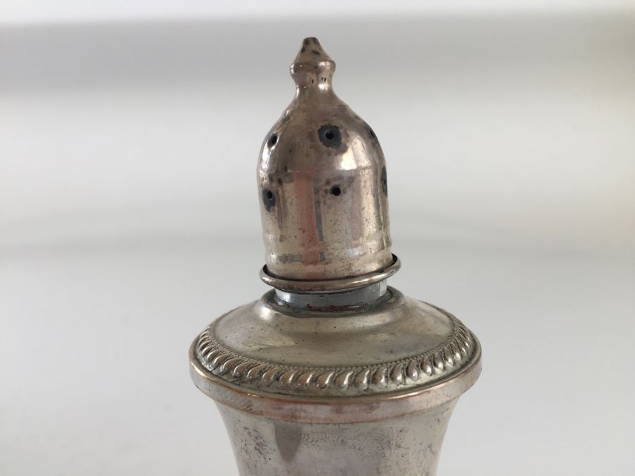 Sterling Silver 950 Candelabra (Needs Repair), Weighted Sterling Salt & Pepper Shakers And Weighted Sterling Candle Holder [Photo 10]