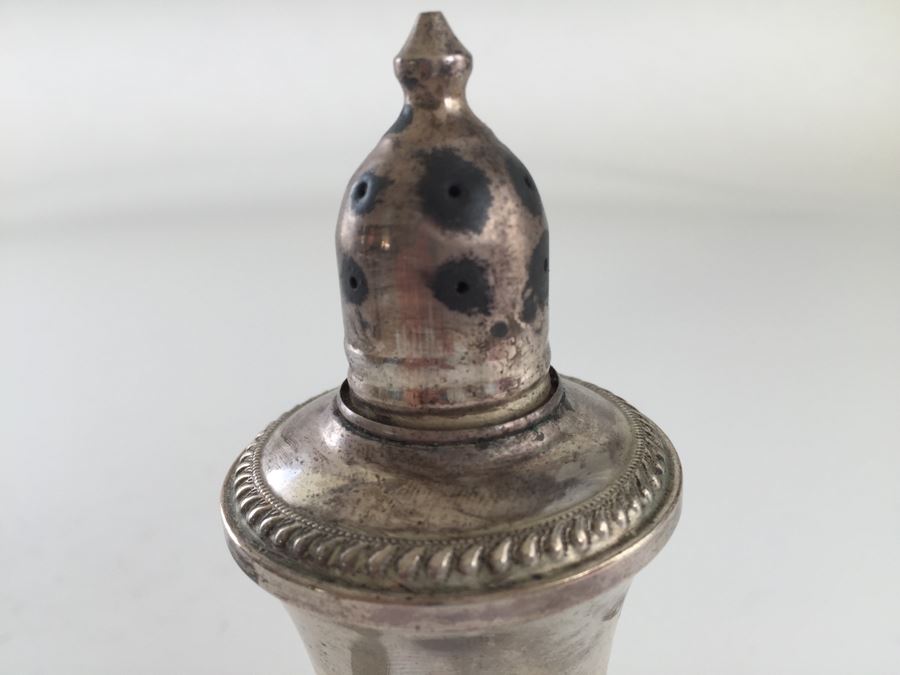 Sterling Silver 950 Candelabra (Needs Repair), Weighted Sterling Salt & Pepper Shakers And Weighted Sterling Candle Holder [Photo 7]