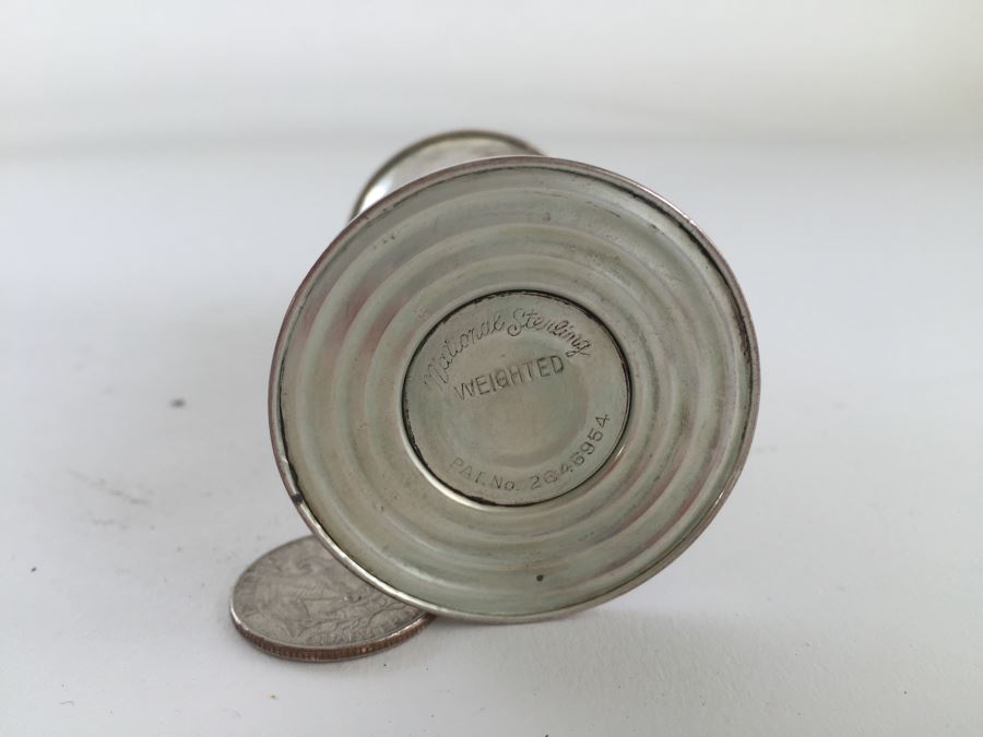 Sterling Silver 950 Candelabra (Needs Repair), Weighted Sterling Salt & Pepper Shakers And Weighted Sterling Candle Holder [Photo 9]