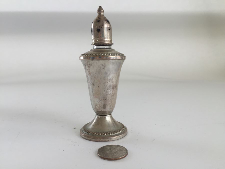 Sterling Silver 950 Candelabra (Needs Repair), Weighted Sterling Salt & Pepper Shakers And Weighted Sterling Candle Holder [Photo 8]