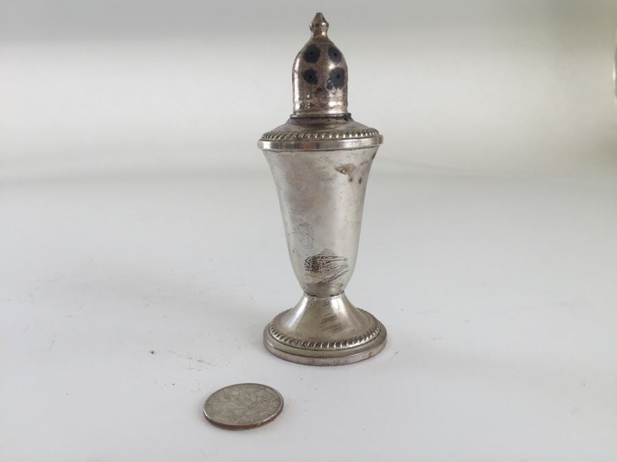 Sterling Silver 950 Candelabra (Needs Repair), Weighted Sterling Salt & Pepper Shakers And Weighted Sterling Candle Holder [Photo 4]