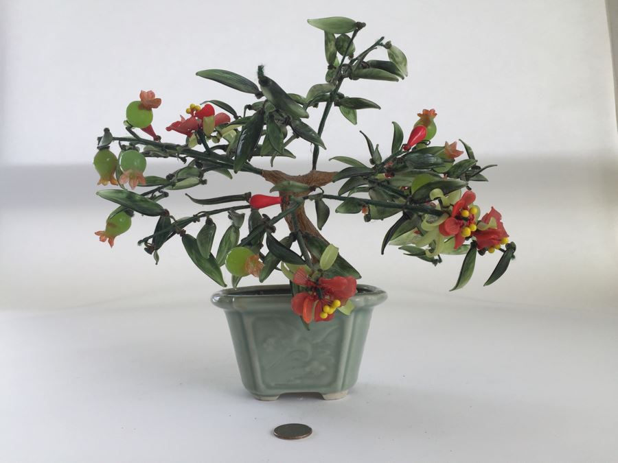 Colored Glass Tree Jade Style Plant